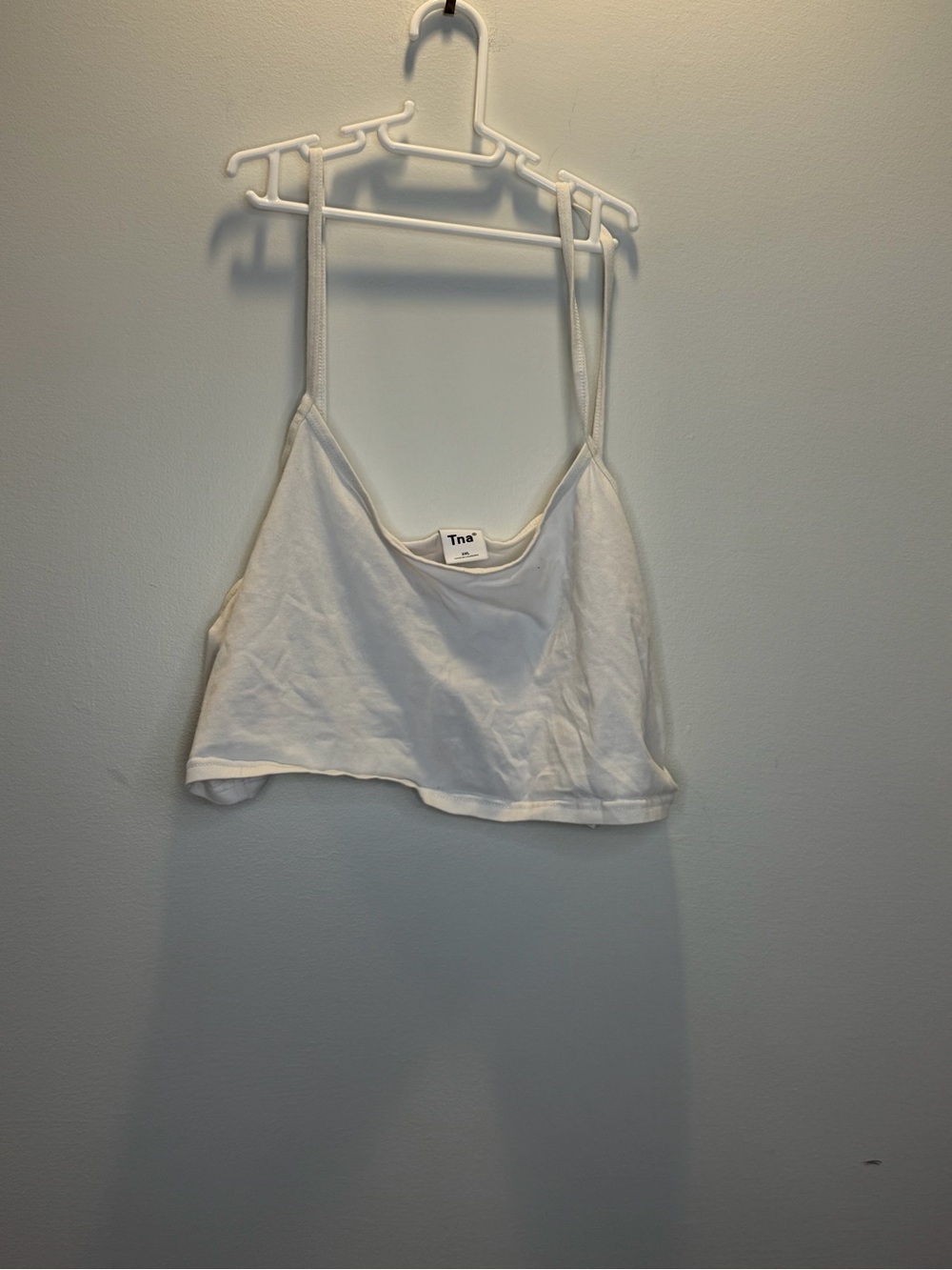 TNA White Spaghetti Strap Cropped Camisole